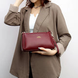 Soft PU Leather Shoulder Bag Women Crossbody Zipper Closure Casual Shopping