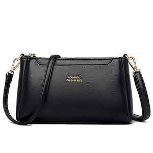 Soft PU Leather Shoulder Bag Women Crossbody Zipper Closure Casual Shopping