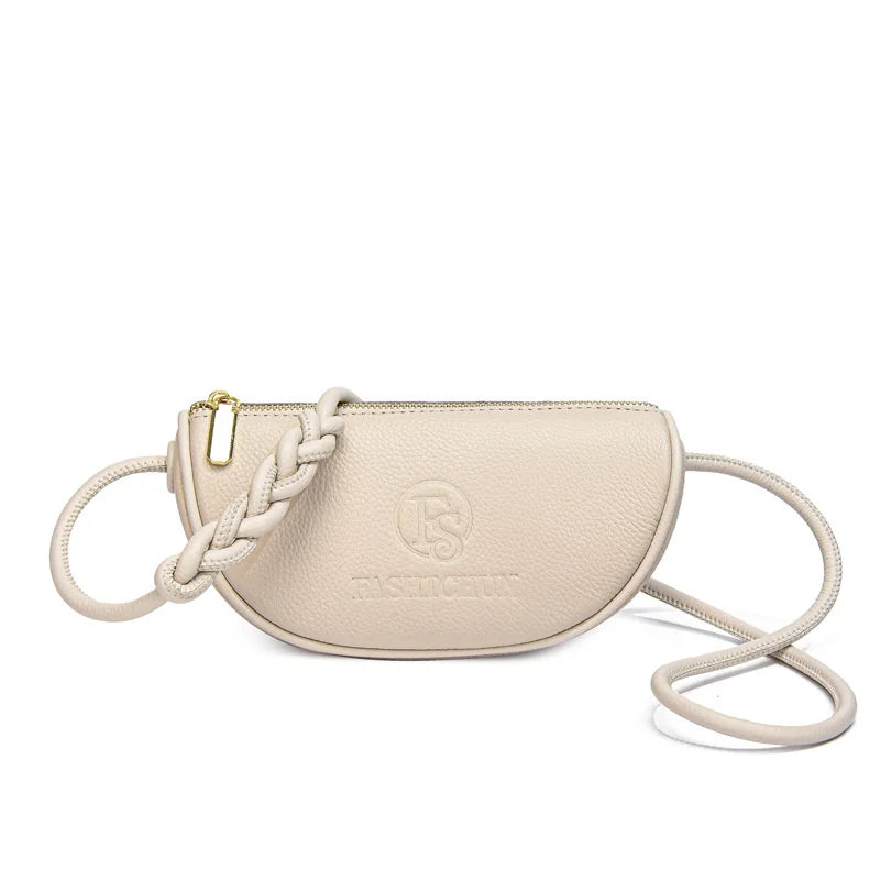 Vintage Leather Saddle Sling Handbag for Women