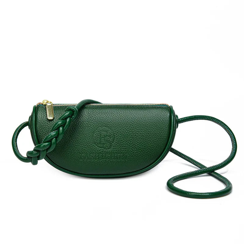 Vintage Leather Saddle Sling Handbag for Women Casual Tote Messenger Bag