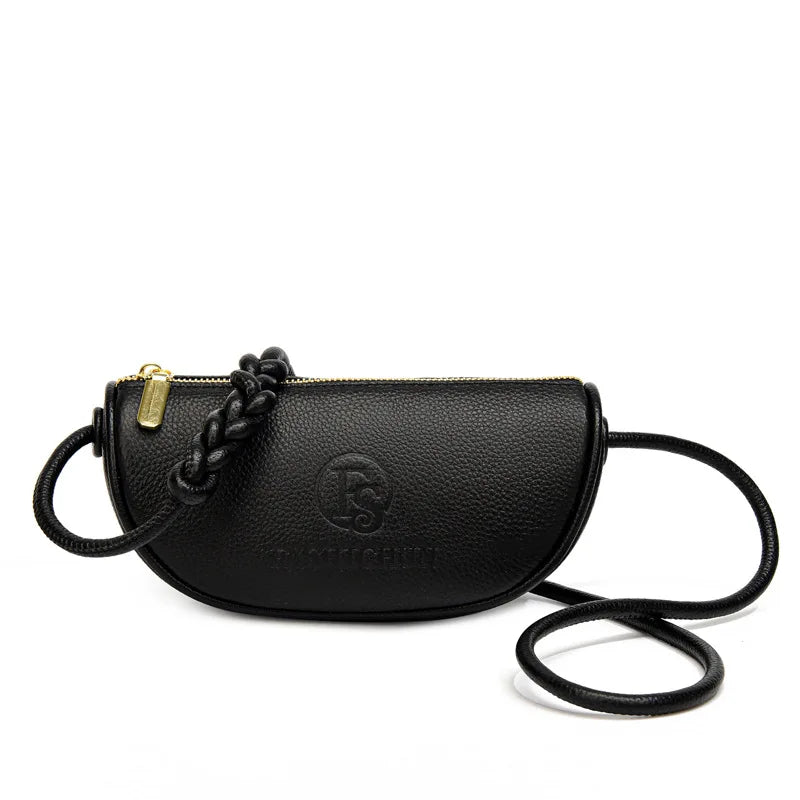 Vintage Leather Saddle Sling Handbag for Women Casual Tote Messenger Bag