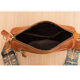 Vintage Leather Sling Handbag - Casual Tote Messenger Bag