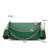 Vintage Leather Sling Chain Handbag for Women