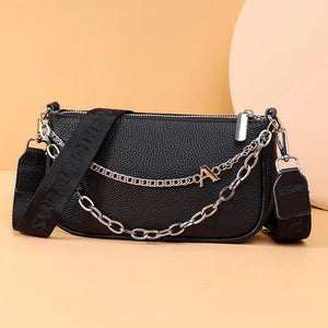 Vintage Leather Sling Chain Handbag for Women