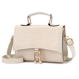 Crocodile Pattern Solid PU Leather Shoulder Bag