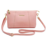 Women Messenger Bag PU Leather Handbag Zip Solid Casual Shoulder Bag