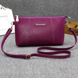 Women Messenger Bag PU Leather Handbag Zip Solid Casual Shoulder Bag