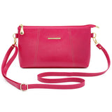 Women Messenger Bag PU Leather Handbag Zip Solid Casual Shoulder Bag
