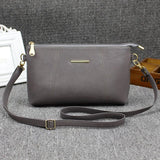 Women Messenger Bag PU Leather Handbag Zip Solid Casual Shoulder Bag