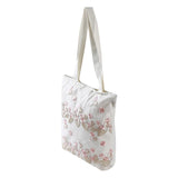 Floral Embroidery Book Bag Canvas Bags Women Luggage Organizer