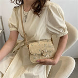 Lace Flower Shoulder Crossbody Bag Straw Summer Beach Shopper Bag