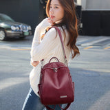 Ladies 3 In 1 Backpack Shoulder Bag Bagpack Academy Bookpack Women Schoolbag
