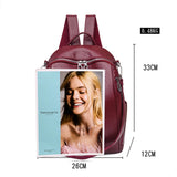 Ladies 3 In 1 Backpack Shoulder Bag Bagpack Academy Bookpack Women Schoolbag