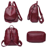 Ladies 3 In 1 Backpack Shoulder Bag Bagpack Academy Bookpack Women Schoolbag