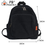 Ladies Solid Canvas Travel Backpack Large Capacity Knapsack