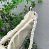 Chain Shoulder Bags for Women, Pleated Handbags Small Messenger Bags