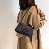 Quilted Top-handle Bag Casual for Autumn Winter