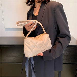 Quilted Top-handle Bag Casual for Autumn Winter
