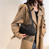 Quilted Top-handle Bag Casual for Autumn Winter