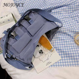 Women's Crossbody Bag with Pockets and Pendant - Zipper Closure