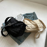 Quilted Cotton Crossbody Bag Rhombus Pattern Adjustable Strap Purse