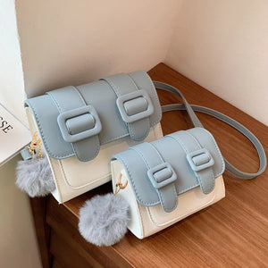 Plush Pendant Crossbody Bag for Women Winter Shoulder Bag