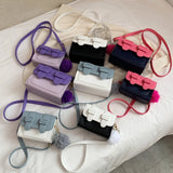 Plush Pendant Crossbody Bag for Women Winter Shoulder Bag
