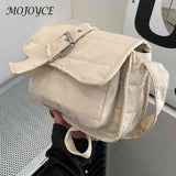 Rhombus Embroidery Thread Flap Handbag Oxford Cloth Soft Female Tote