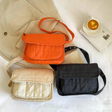Embroidered Rhombus Shoulder Bag Adjustable Strap Satchel