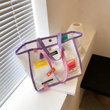 Canvas Letters Tote Bag Large Capacity Women Shoulder Bag