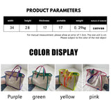 Canvas Letters Tote Bag Large Capacity Women Shoulder Bag