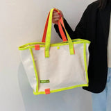 Canvas Letters Tote Bag Large Capacity Women Shoulder Bag