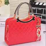 PU Leather Satchel Bag Large Capacity Pendant Handbag