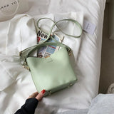 Small Bucket Shoulder Bag Car Line PU Leather Travel Messenger Bags