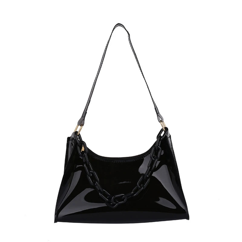 Clear PVC Jelly Bag Underarm Purse Cell Phone Shoulder Bag