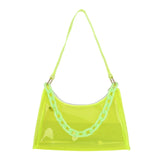 Clear PVC Jelly Underarm Bag Summer Handbag Purse Phone Shoulder Bag