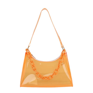 Clear PVC Jelly Bag Underarm Purse Cell Phone Shoulder Bag