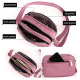 Women's Large Nylon Shoulder Bag with Multiple Compartments