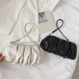 Ladies Cloud Pleated Handbag PU Leather Tote