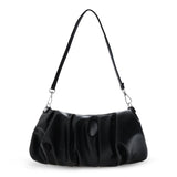 Ladies Cloud Pleated Handbag PU Leather Tote