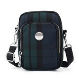 Ladies Plaid Flap Bag Crossbody Handbag Girls Clutch Chain Waterproof Nylon