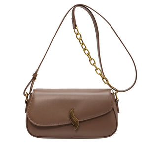 Ladies Small Flap Shoulder Bag with Stylish Metal Hasp