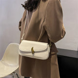 Ladies Small Flap Shoulder Bag with Stylish Metal Hasp
