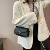 Ladies Small Flap Shoulder Bag with Stylish Metal Hasp