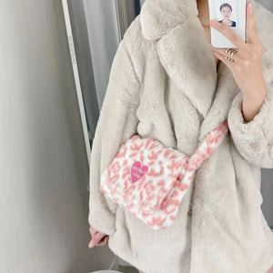 Leopard Pattern Shoulder Bag for Women, Vintage Female Handbag