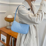 Autumn Solid Shoulder Small Square Bag Pu Handbag Tote Bags
