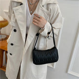 Autumn Solid Shoulder Small Square Bag Pu Handbag Tote Bags