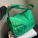 Quilted Messenger Shoulder Bag Adjustable Strap Handbag Purse