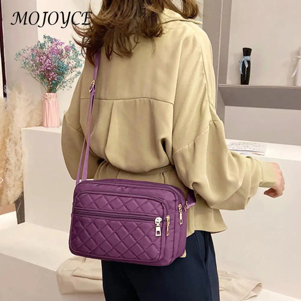 Vintage Women Checker Messenger Bag Canvas Shoulder Crossbody