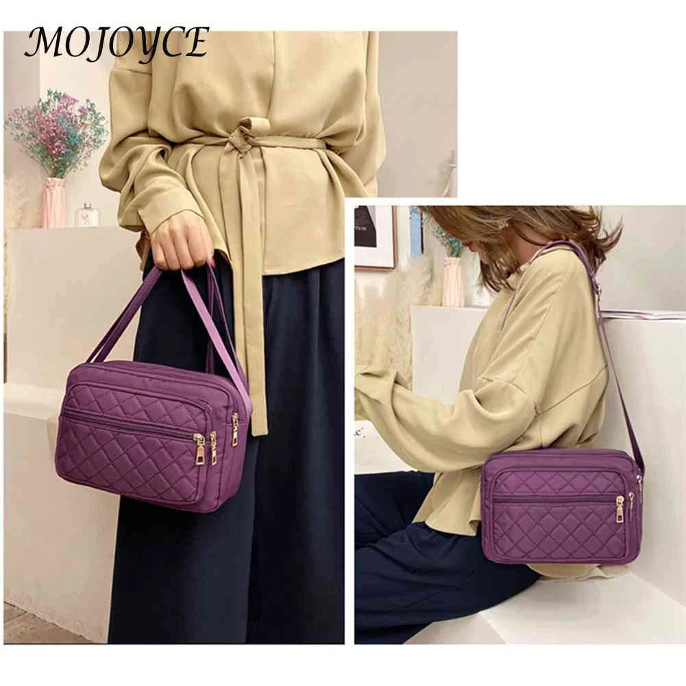 Vintage Women Checker Messenger Bag Canvas Shoulder Crossbody